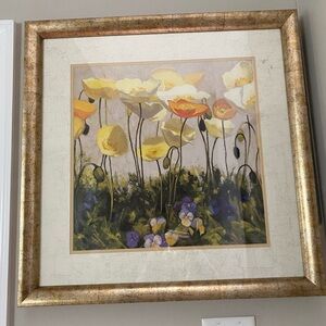 Floral Art Print with Gold Frame